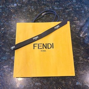 Fendi gift bag with ribbon.  Authentic.